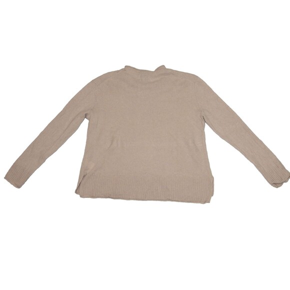 Rachel Zoe 100% 2- Ply Cashmere Beige Sweater XL | Quiet Luxury Minimalist Knit - Picture 8 of 11